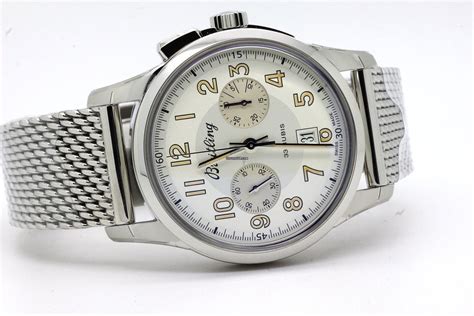 The stainless steel copy watches have white dials.